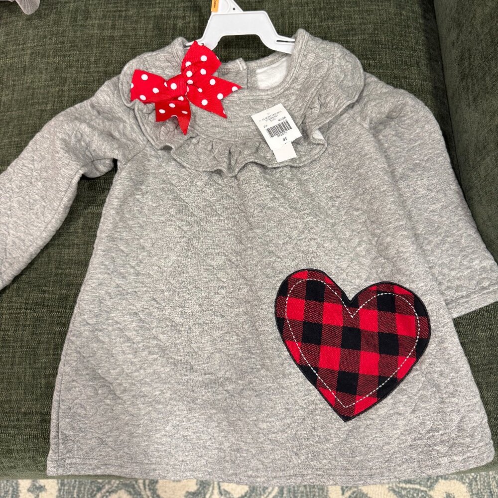 Valentine's Heart Sweatshirt Tunic or Dress, NWT